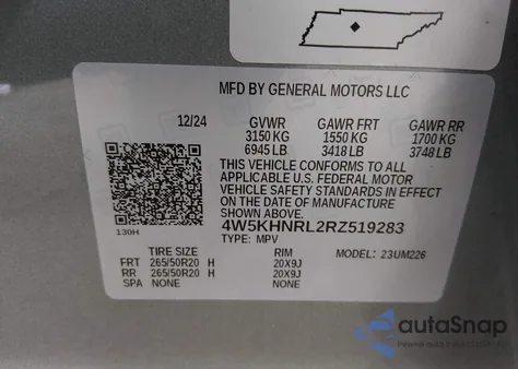 2024 Acura Zdx A-Spec z USA, uszkodzony, nr VIN 4W5KHNRL2RZ519283